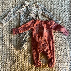 Carter's Floral Print Baby Onesie - Pink and Purple